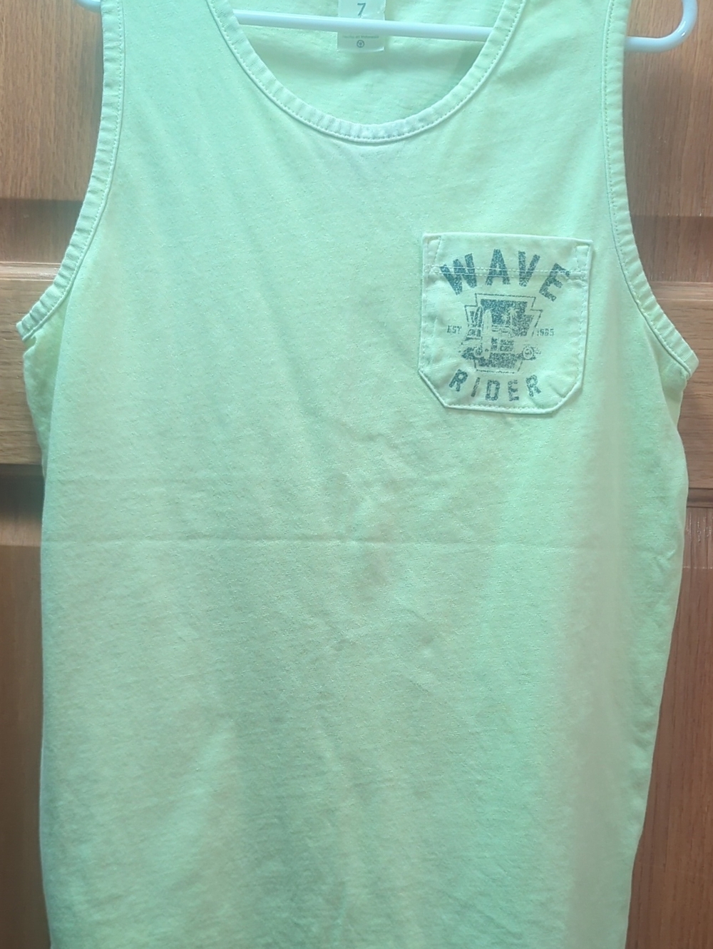 Wave Rider Pocket Tank Top - Lime Green/Yellow